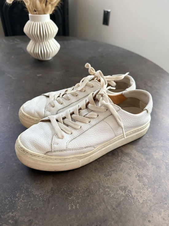 Soludos Shoes - Soludos Off-White Leather Low-Top Sneakers